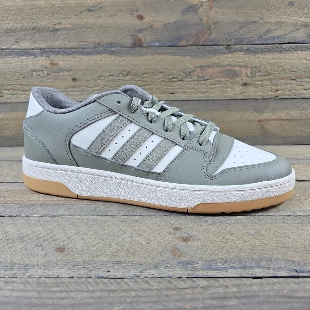 Adidas Men's Break Start Sportswear Athletic Shoes Green Pebble Chalk White